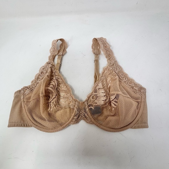 NATORI Women’s Beige Nude Stretch Lace Underwire Adjustable Bra 736023 Size 34D - Picture 1 of 8